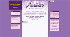 Desktop Screenshot of anitaspsychicreadings.com